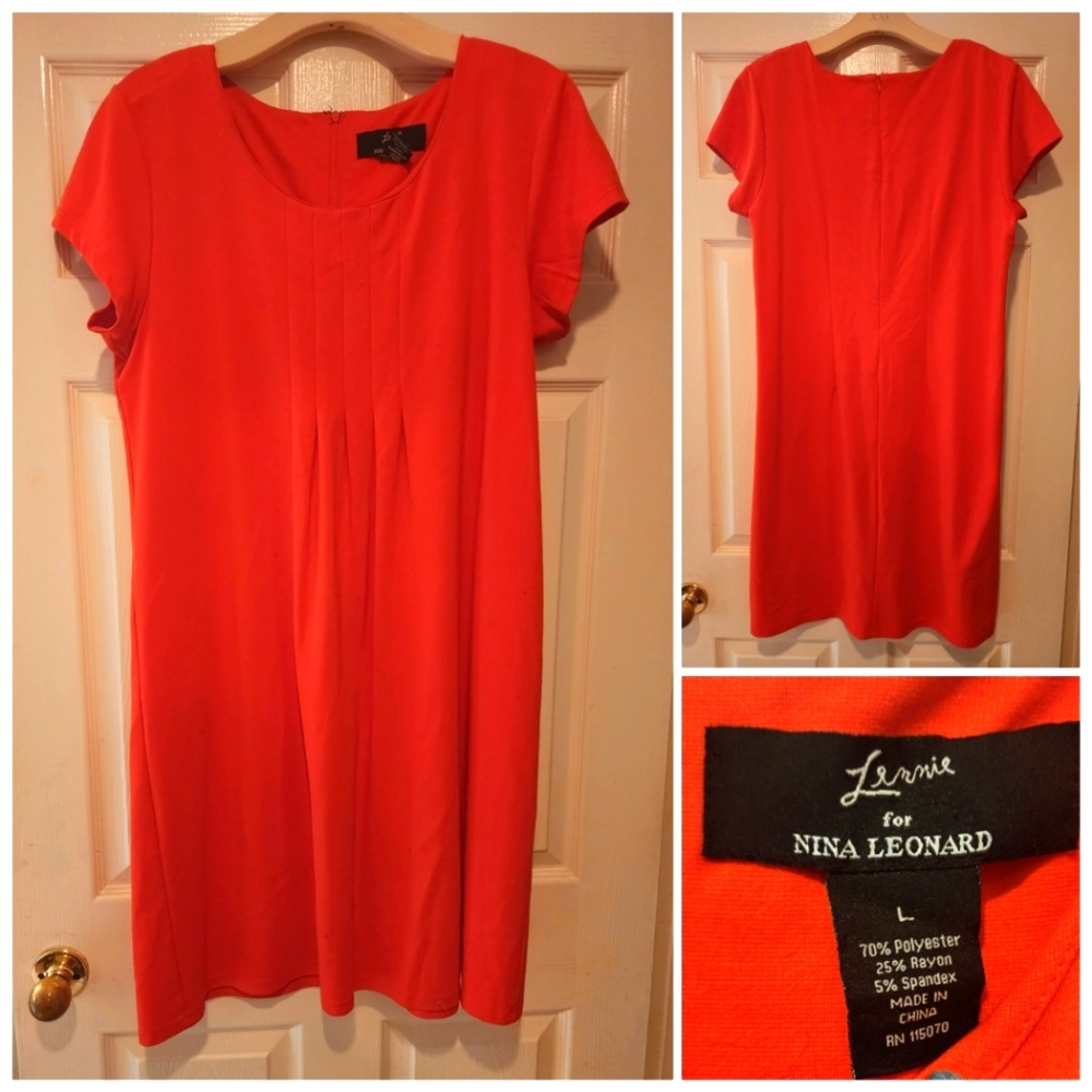 "Lennie" for Nina Leonard, Mini/Midi Box Dress, Size L